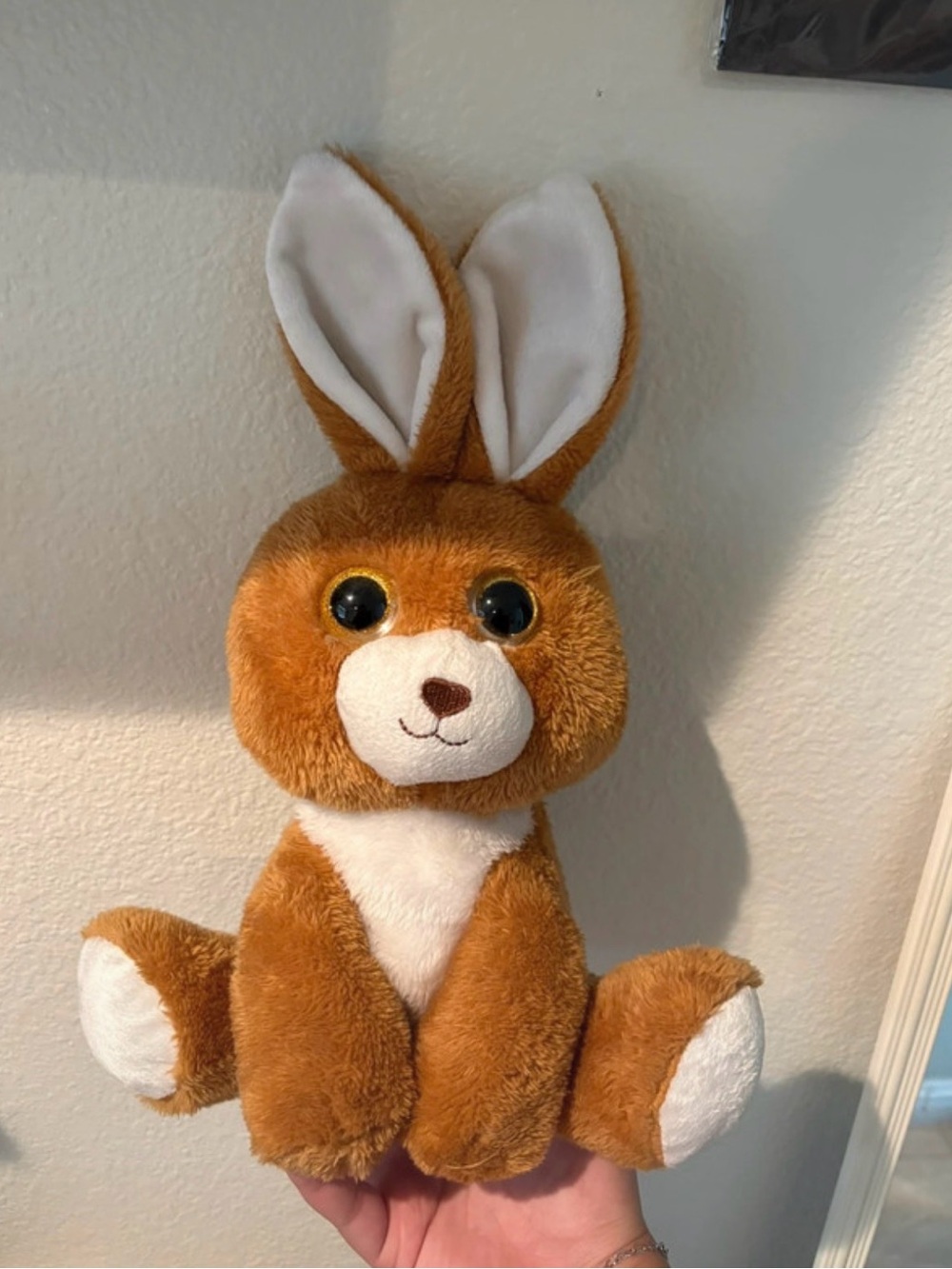 Kellytoy Brown and White Bunny Plush Stuffed Animal